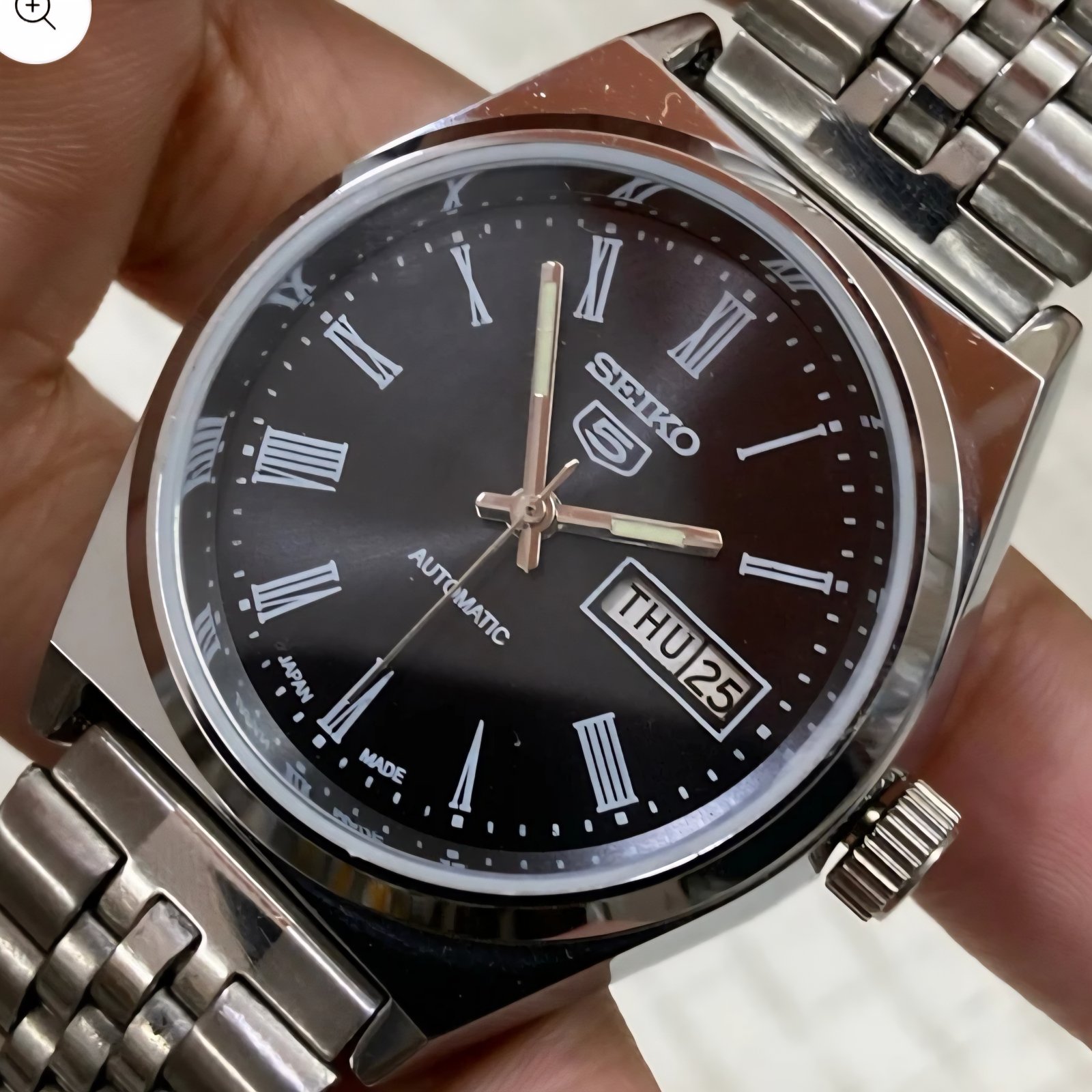 Vintage Seiko 5 Automatic cal 6309 black face Mens Wrist Watch Mk12